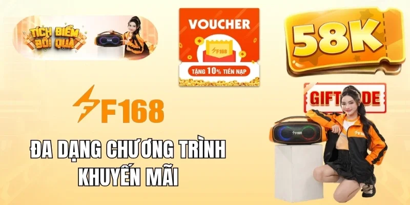 Hệ thống khuyến mãi F168 đa dạng cho hội viên